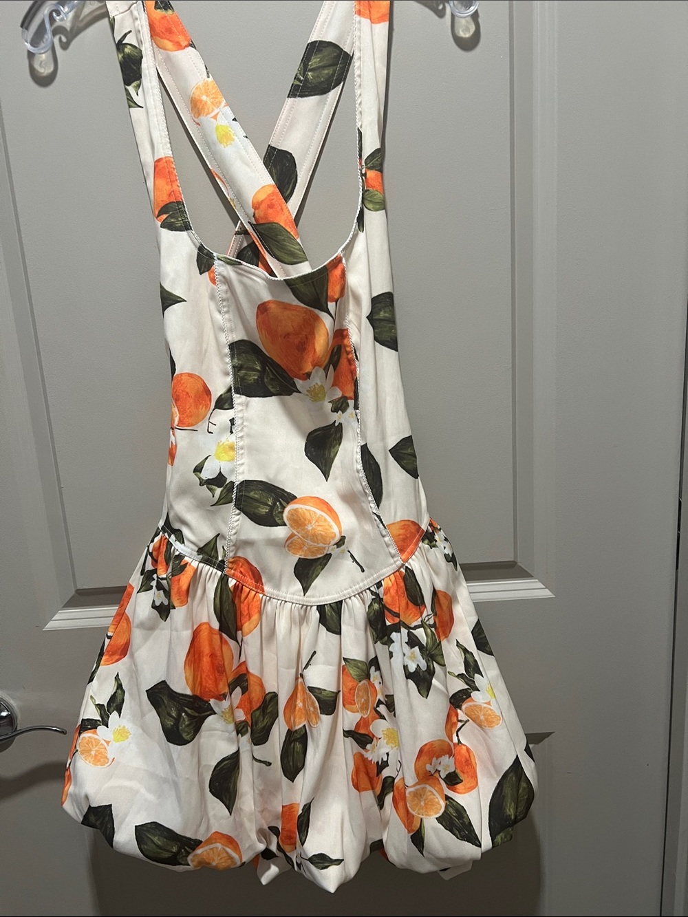 Zara Cream Mini Dress with Orange & Green Citrus Print - Picture 8 of 8